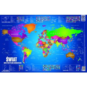 Podkładka na biurko Young Intellect Mapa świata, 55x36.5cm